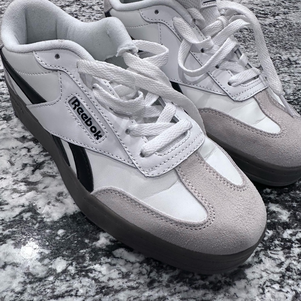 Reebok Classic White and Gray Shoes
